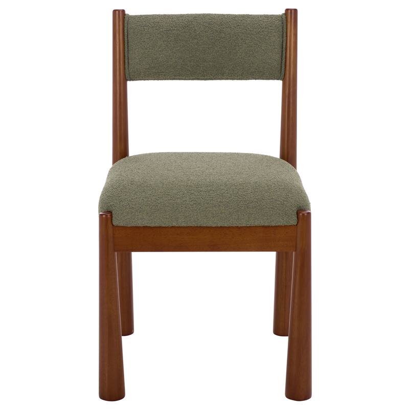 SAFAVIEH Home Makiko Dining Chair - 19"W x 20"D x 33"H - Walnut/Green