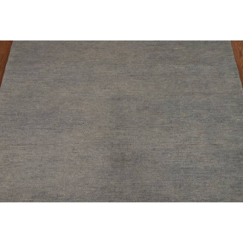 Hand Knotted Oriental 100% Wool Carpet Modern Modern Greys & Charcoal Gabbeh Area Rug - 5' 10'' X 4' 0''
