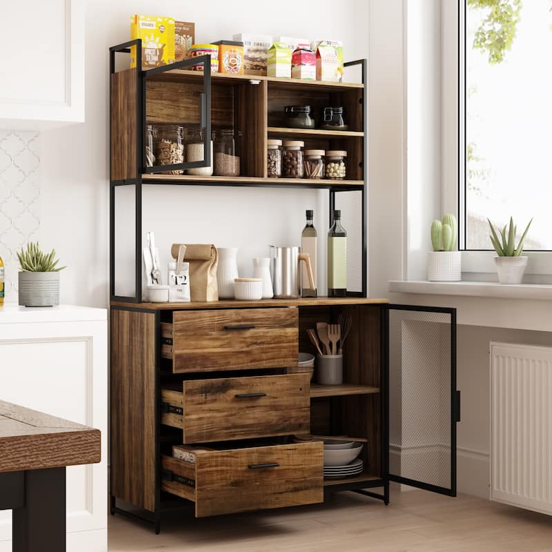 Kitchen Pantry Storage Cabinet Microwave Storage Cabinet Buffet