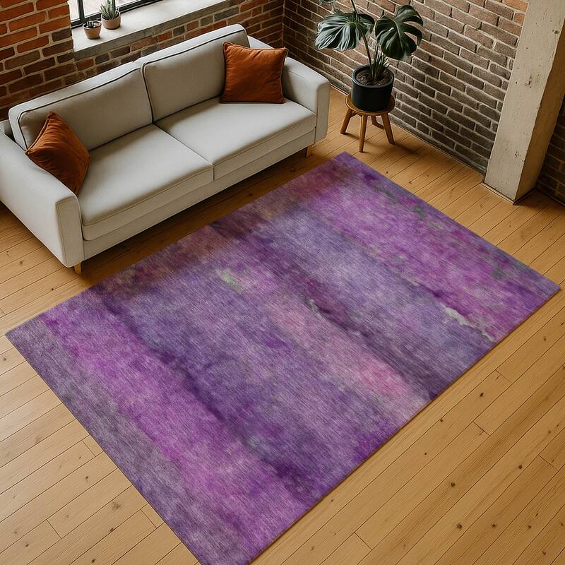 Machine Washable Indoor/ Outdoor Contemporary Ombre Chantille Rug