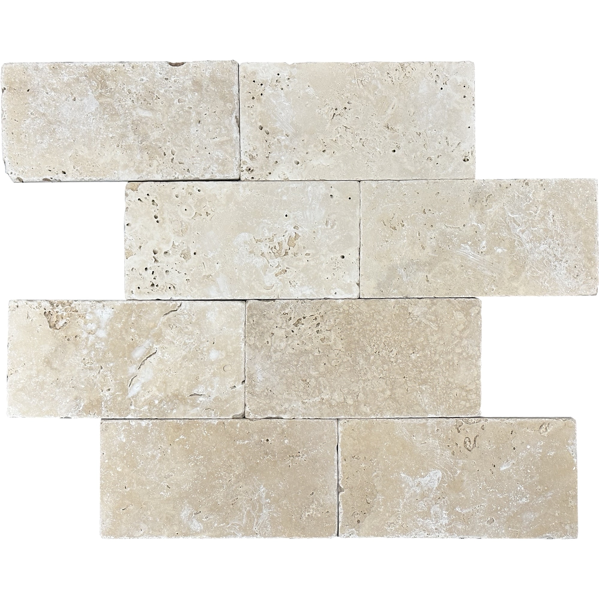 Ivory Travertine 4" x 8" Tumbled Tile