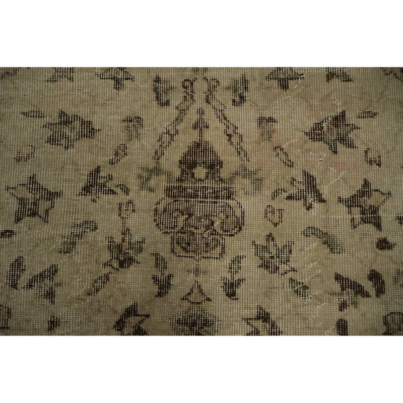 Hand Knotted Oriental 100% Wool Carpet Transitional Floral Beige & Ivories Anatolian Area Rug - 9' 0'' X 5' 3''