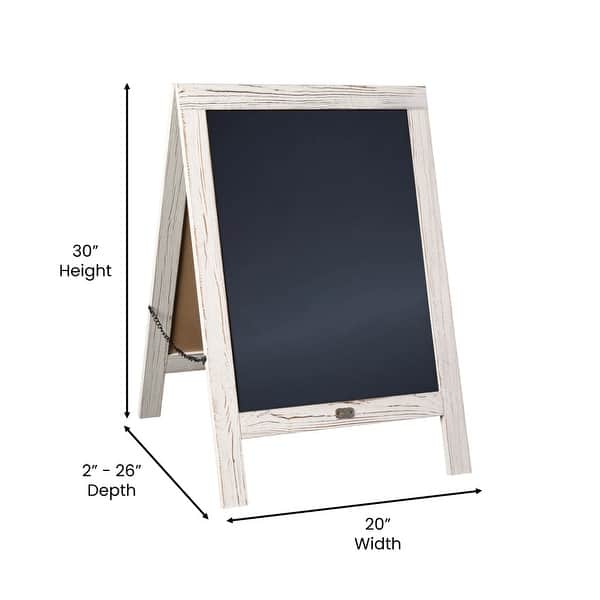 dimension image slide 4 of 15, Wood A-Frame Magnetic Chalkboard Set-Markers, Stencils, and Magnets