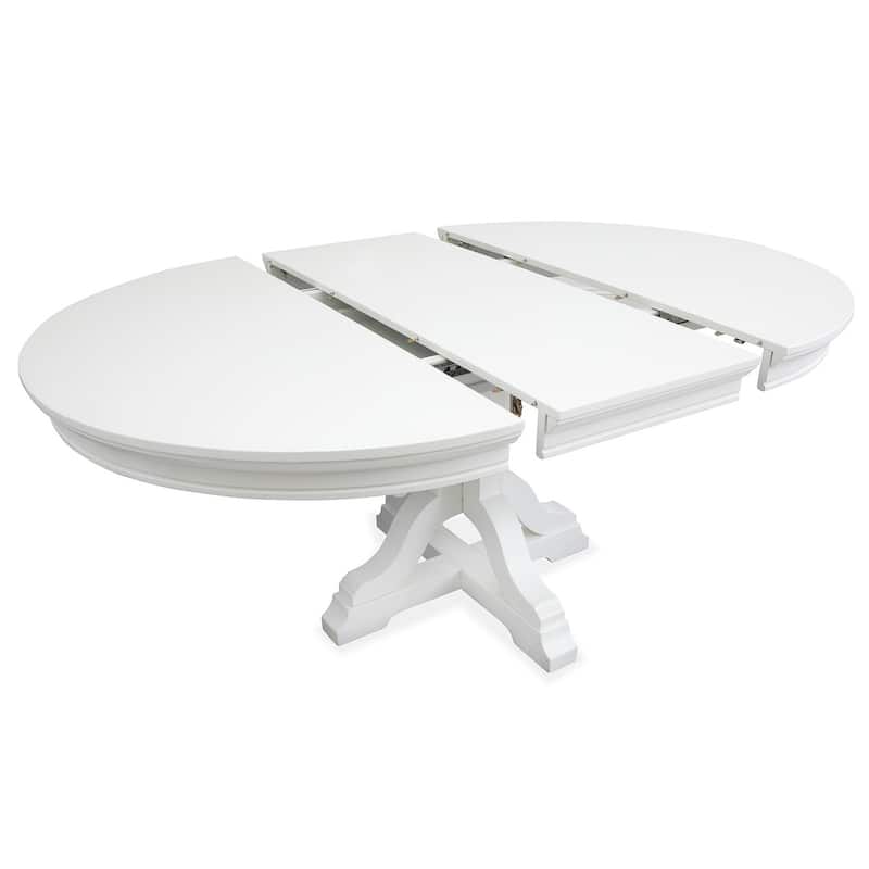Magnussen Home Charleston White Dove Extendable 48" Round Dining Table - 48''W x 48''D x 30''H