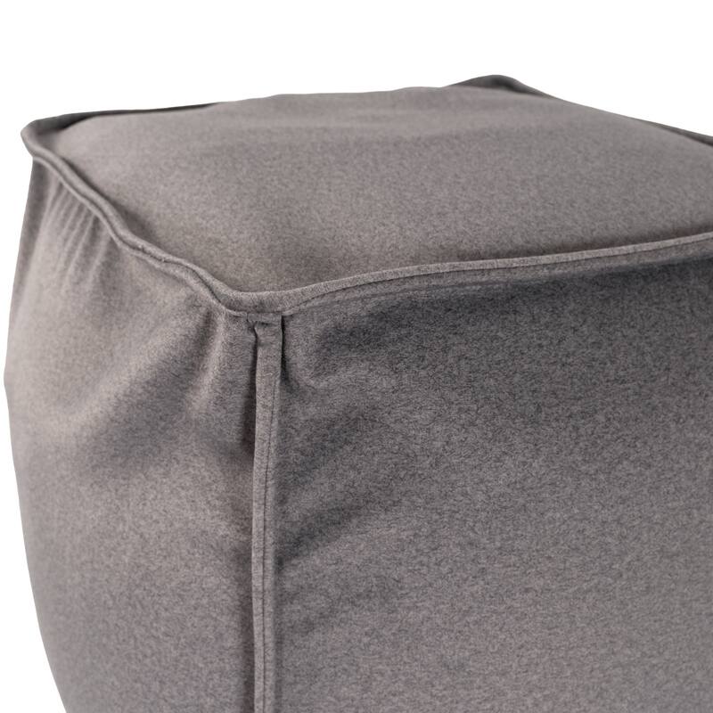 Qiviut Gray Square Pouf