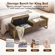 preview thumbnail 14 of 79, 66" Storage Bench King Size End of Bed with Double Lids and Gold Legs