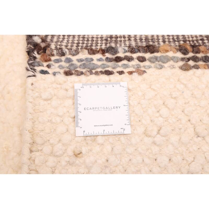 ECARPETGALLERY Hand-knotted Looma Cream Wool Rug - 7'11 x 10'2