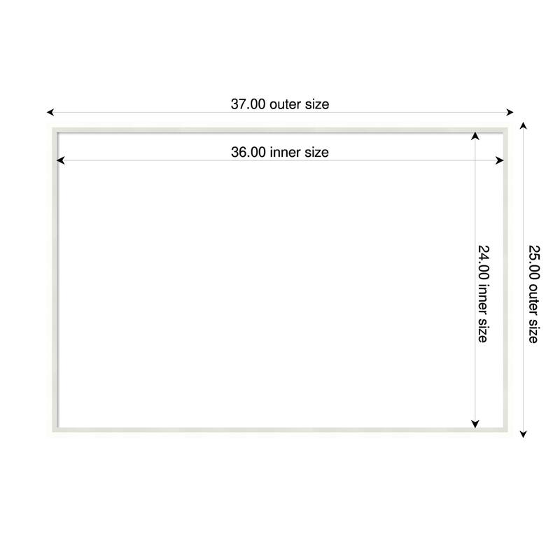 Amanti Art Lucie Black Framed Dry Erase Magnetic Board - 37 x 25 in - Lucie White