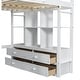 preview thumbnail 7 of 13, Full Size Loft Bed with Built-in Desk with Two Drawers,and Storage Shelves and Drawers,White
