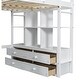 preview thumbnail 7 of 13, White Full Size Pine Loft Bed with Built-in Desk & Drawers