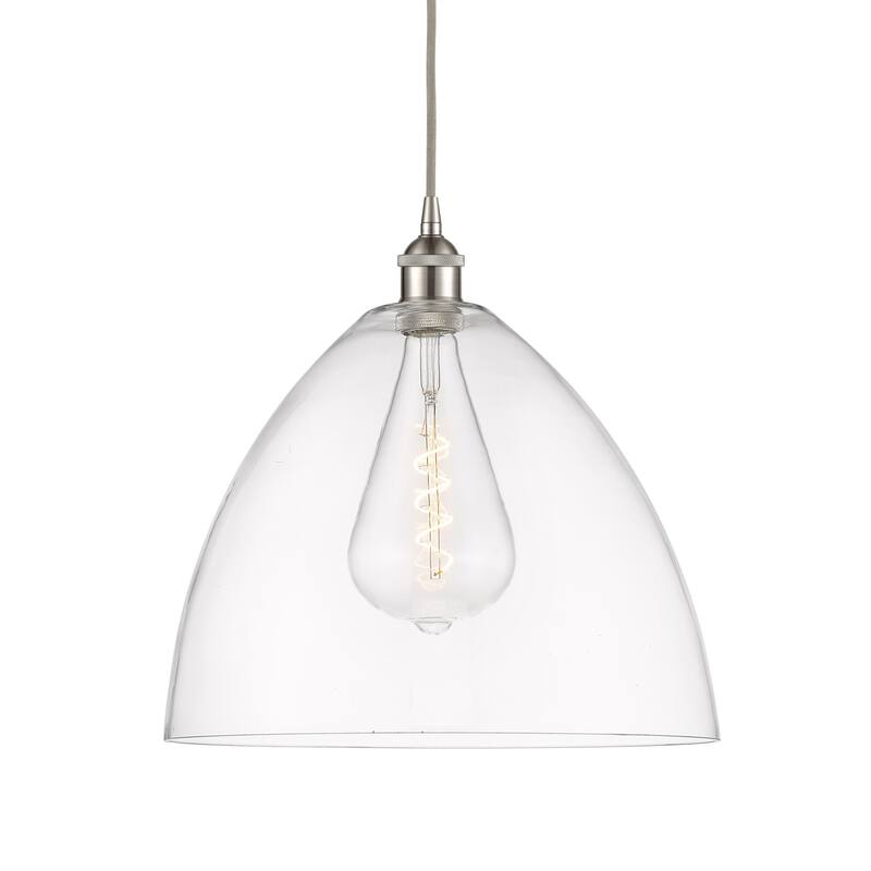 Innovations Lighting 616-1P-18-16 Edison Dome Pendant Edison Dome 16" - Brushed Satin Nickel / Clear