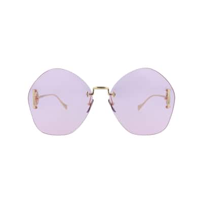 Gucci Round-Frame Metal Sunglasses