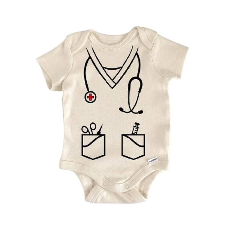 Doctor Dr Nurse - Baby Boy Girl Clothes Infant Bodysuit Funny Cute Newborn - White - 0-3M