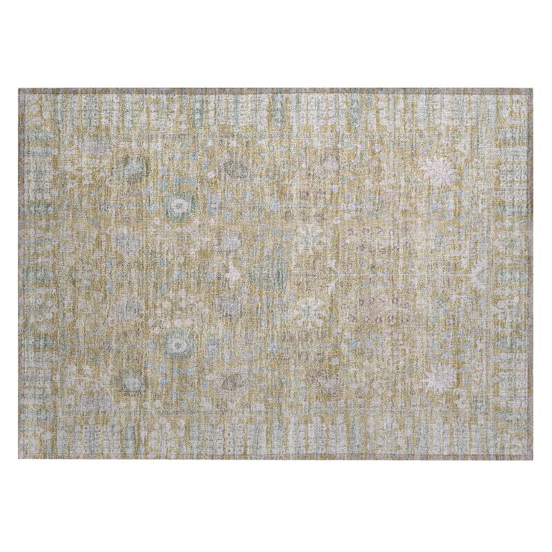 Machine Washable Indoor/ Outdoor Traditional Classic Chantille Rug