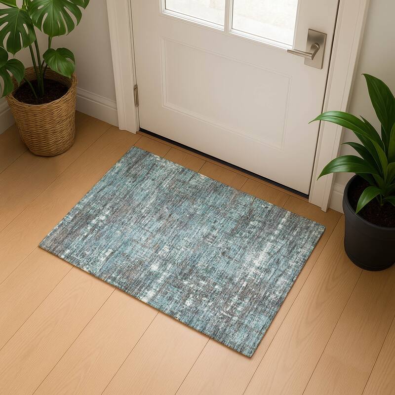 Premium Washable Super Soft Modern Hatch Mayfield Rug - Taupe - 1'8" x 2'6"