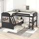 preview thumbnail 7 of 10, Twin Over Full L-Shaped Bunk Bed, Twin Loft Bed with Built-in Desk, Guardrails