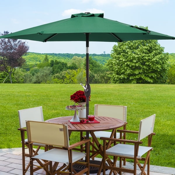 6 chair patio table with umbrella MF Studio 8-Piece Outdoor Dining Set with 13 ft Umbrella, Six Swivel  Cushioned Chairs & Table for 6-Person, All-Weather Patio Furniture, Black &  Beige