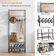 preview thumbnail 5 of 6, Coat Rack Shoe Bench with 5 Hooks, Hall Trees Entryway Bench with Storage, Multifunctional Hallway Organizer - 25.2x11.4x70in