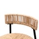 preview thumbnail 10 of 28, Hand Woven Bar Stools with Back Set of 2 Paper Rope Round Barstools with Footrest for Kitchen Island & Dining Rooms