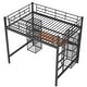 preview thumbnail 24 of 26, Modern Design Full Size Loft Bed with Built-in Ladder,Metal Desk and Shelves