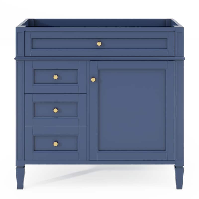 (Base Only)Modern Bathroom Storage Vanity Base with 2 Drawers and a Tip-out Drawer