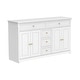 preview thumbnail 8 of 33, 59.1''Sideboard Buffet White Mid-Century Modern Contemporary Lacquered Credenza with Drawers and Doors