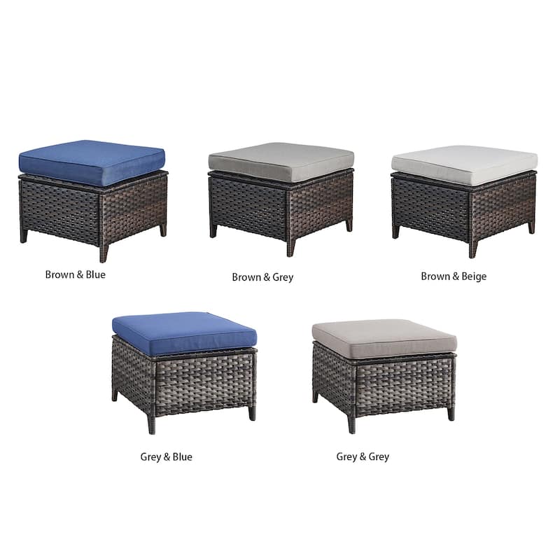 Gymojoy 5-Piece Outdoor Patio Sofa Chair with Ottoman Furniture Set