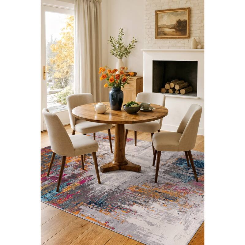 World Rug Gallery Bari Contemporary Abstract Art Area Rug