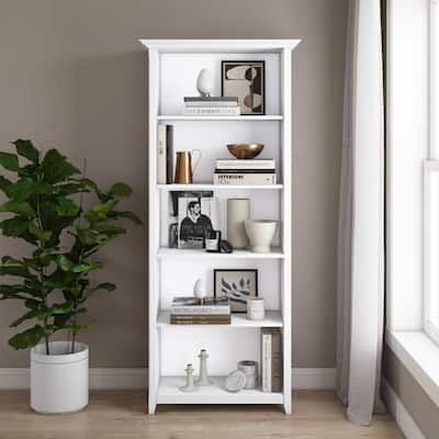 WYNDENHALL Halifax 30" Wide Solid Wood Transitional 5 Shelf Bookcase - 30"w x 14"d x 70" h