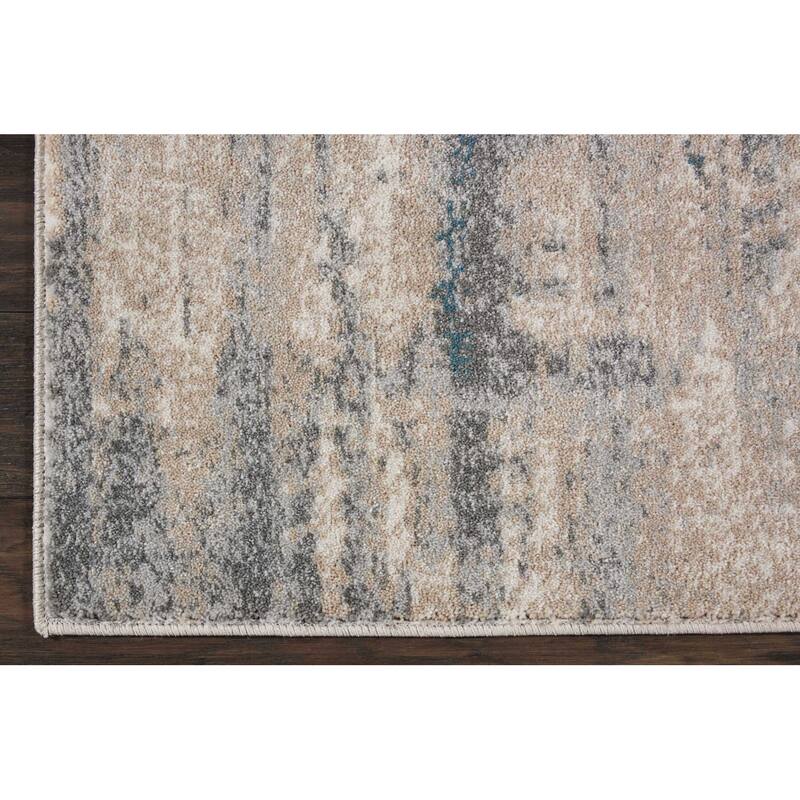 Power Loomed Abstract Modern Non Skid Stain Resistant Area Rug - 90' X '26' X '0.5