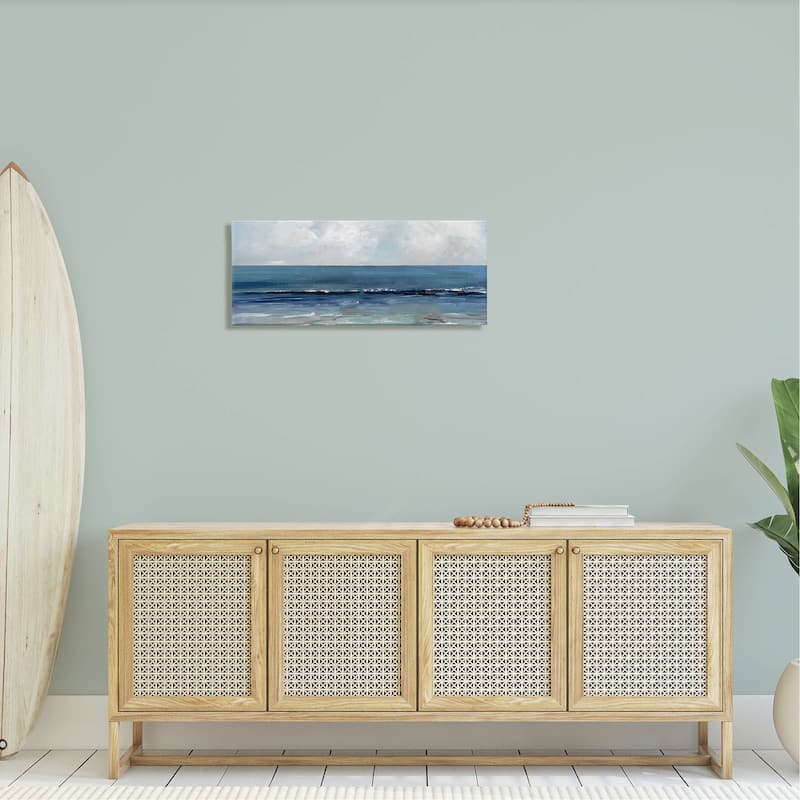 Stupell Cloudy Ocean Waves Horizon Canvas Wall Art, Design by Sally Swatland