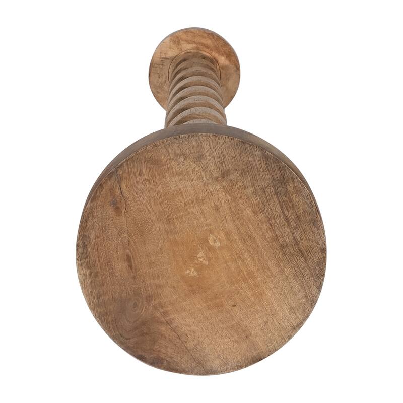 Sagebrook Home Mango Wood Spiral Candleholder - Elegant Home Decor