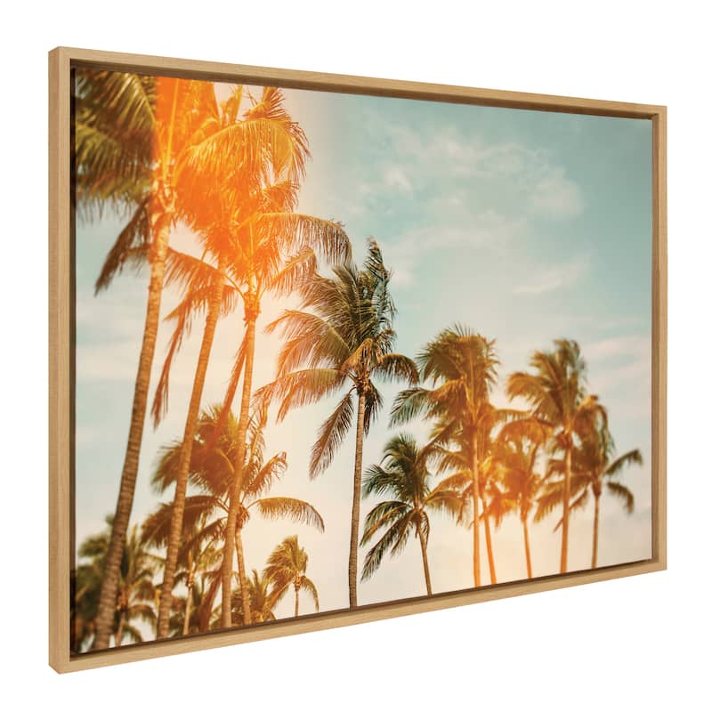 Kate and Laurel Sylvie Miami Breeze Framed Canvas by Alicia Bock - 28x38 - Natural