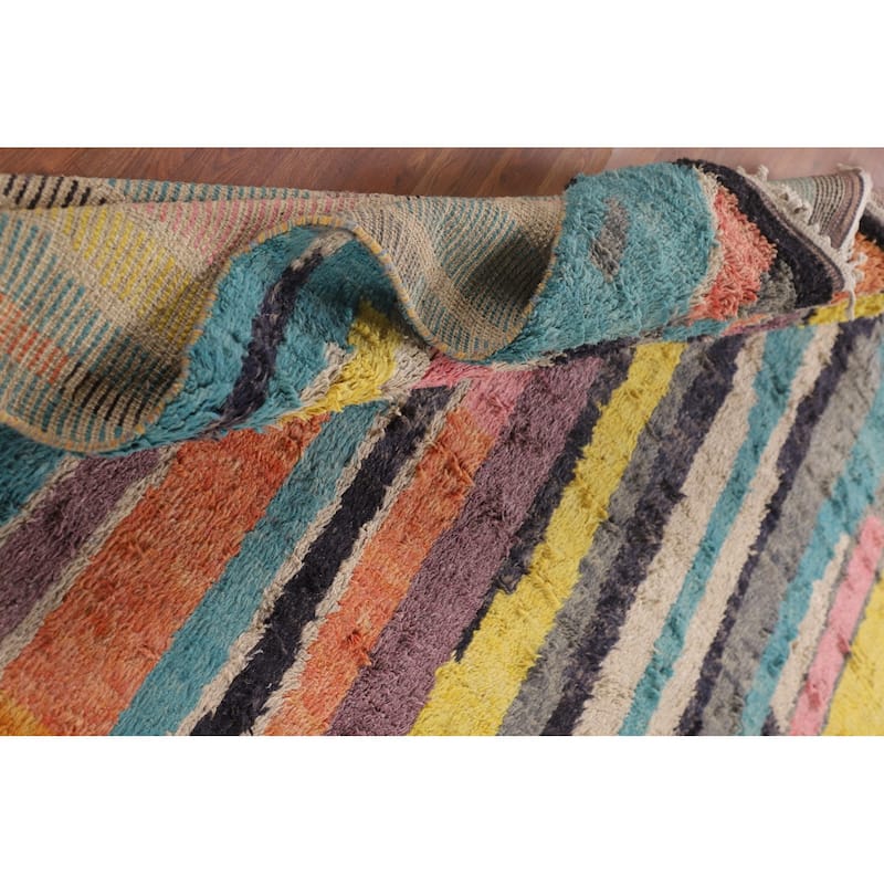 Multicolor Moroccan Oriental Area Rug Handmade Wool Carpet - 8'10" x 13'0"