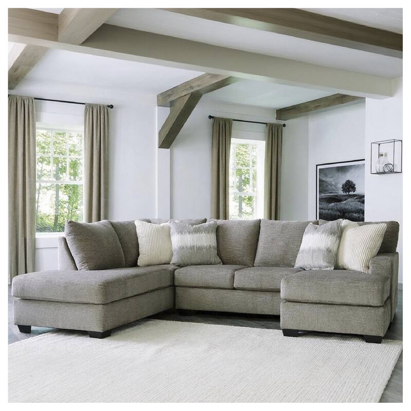 Signature Design by Ashley Creswell Gray 2-Piece Sectional with Chaise - 125"W x 87"D x 39"H - Left Facing