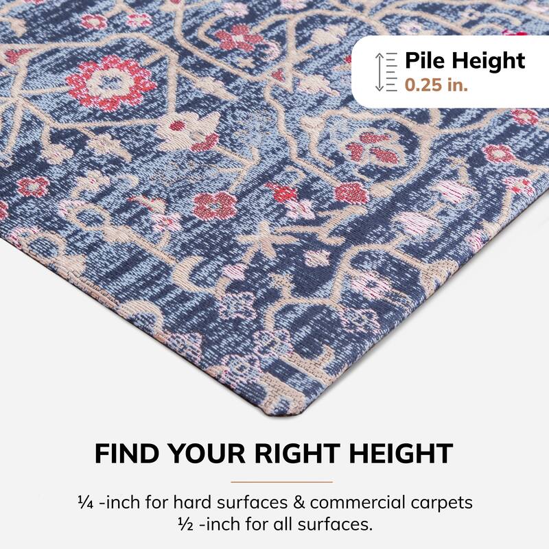 Jani 40"x54" Rug'd Chair Mat-Rug Style Office Chairmat for Carpet & Hard Floors| 0.5" Thick |Non-Slip, Foldable Desk Chair Mat