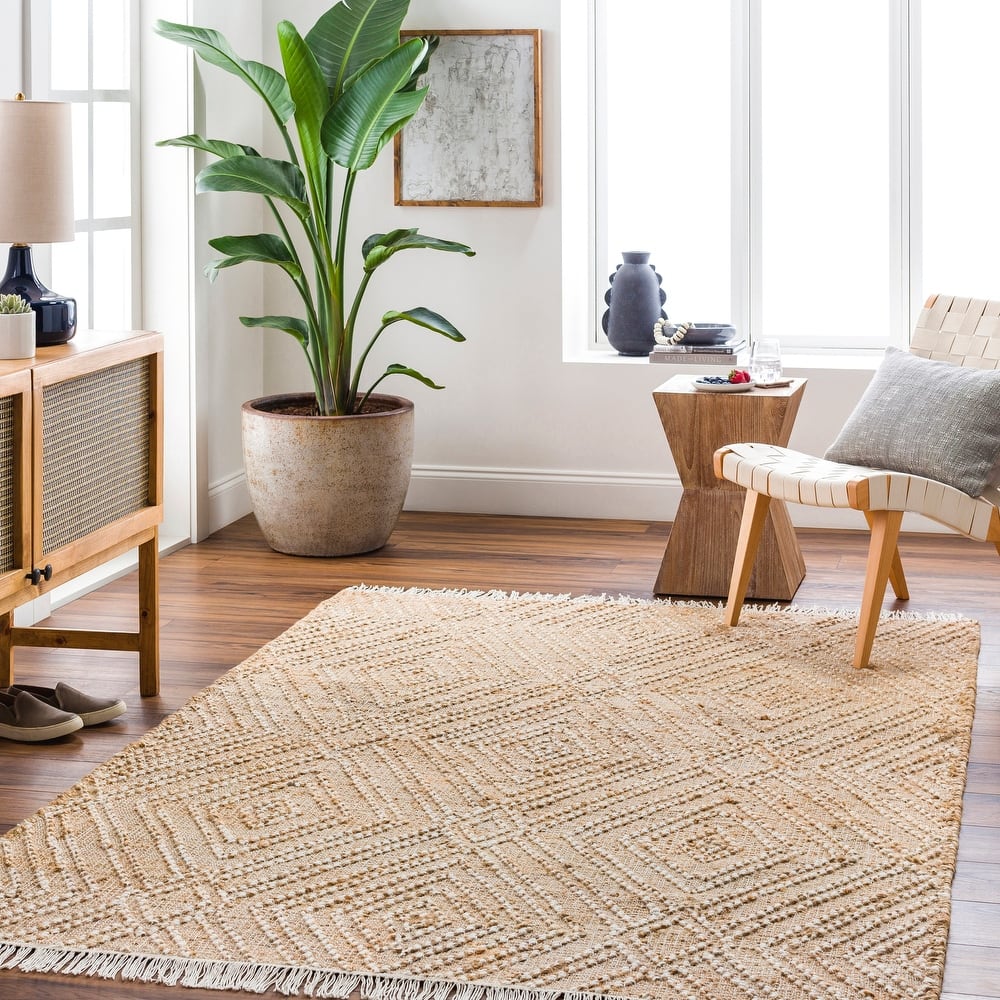 Deonne Handmade Jute & Wool Area Rug