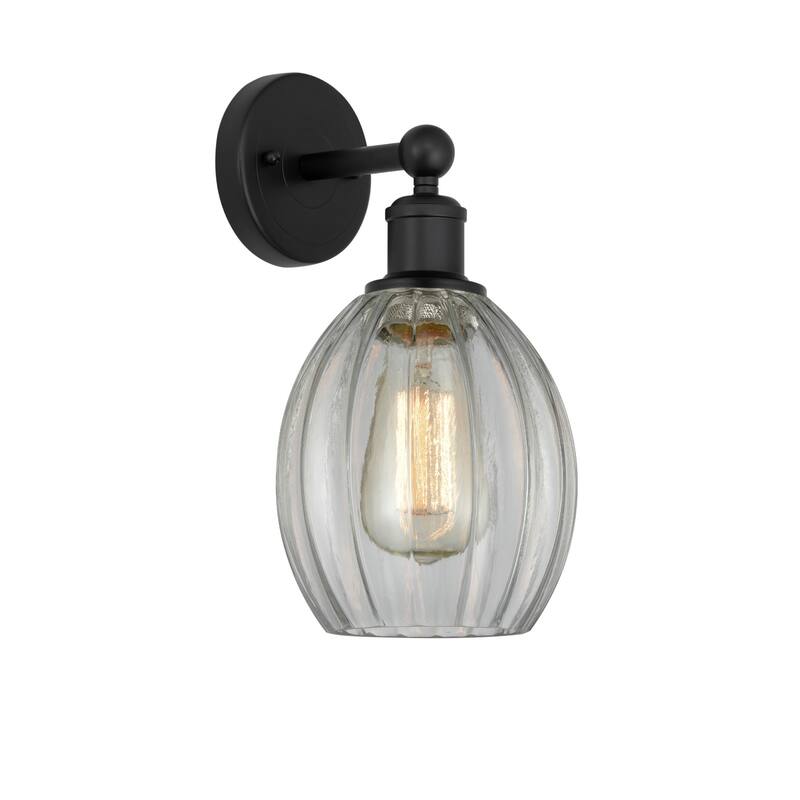 Innovations Lighting 616-1W-13-6 Eaton Sconce Eaton 13" Tall Wall - Matte Black / Clear