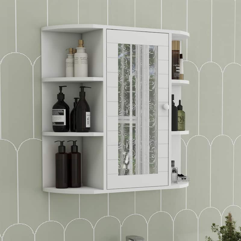 Wall Mounted Bathroom Cabinet w/ Mirror Door and 3 Adjustable Shelves
