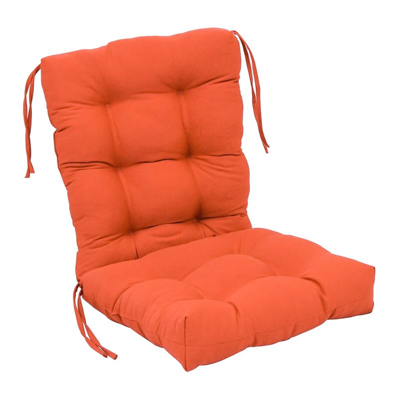 Multi-Section Tufted Twill Seat/Back Chair Cushion (Multiple Sizes) - 18 x 38 - Tangerine Dream