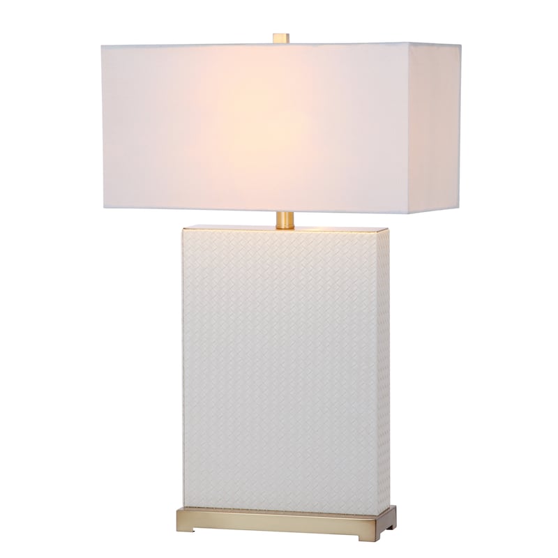SAFAVIEH Lighting Cristin 28-inch Faux Alligator Grey Table Lamp (Set of 2) - 18"x8 x27.75 - 18Wx8Dx28H