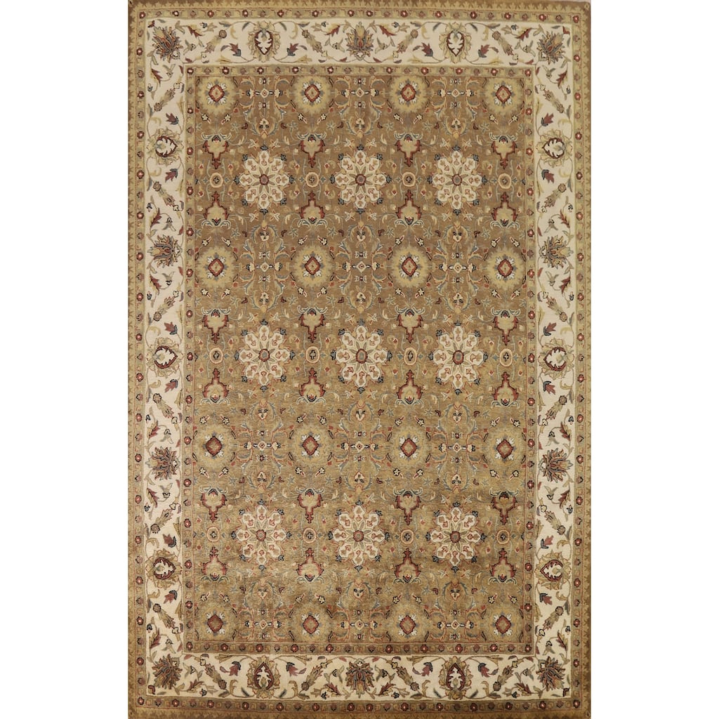 Hand Tufted Ziegler Area Rug Traditional Brown Wool Carpet