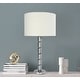 preview thumbnail 21 of 27, Faceted Stacked Metal Table Lamp with Linen Shade