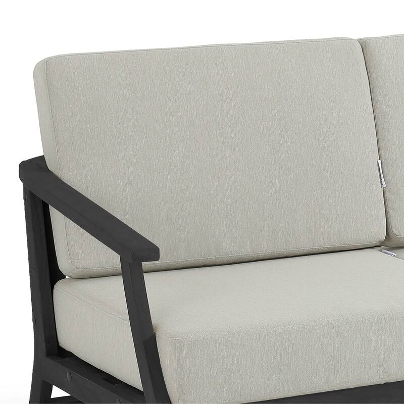 Patio Teak Wood Outdoor Loveseat Sofa with Cushions