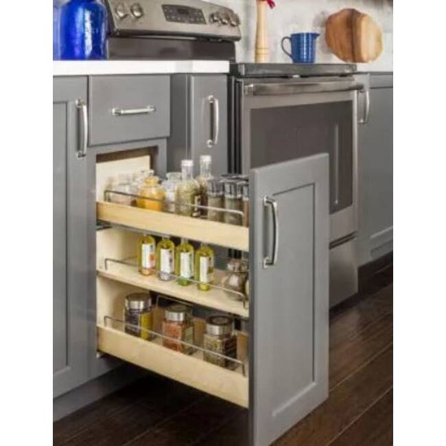 Hardware Resources 8" Wide Base Cabinet Pull Out Filler with Soft