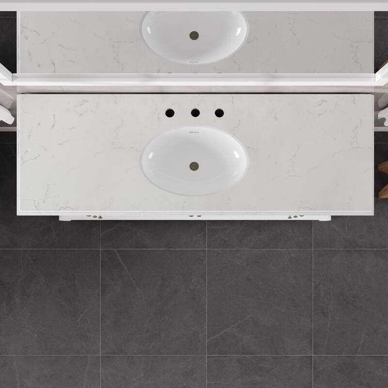 Elite Stamford Bath Vanity with Carrara Quartz Top and Porcelain Sink