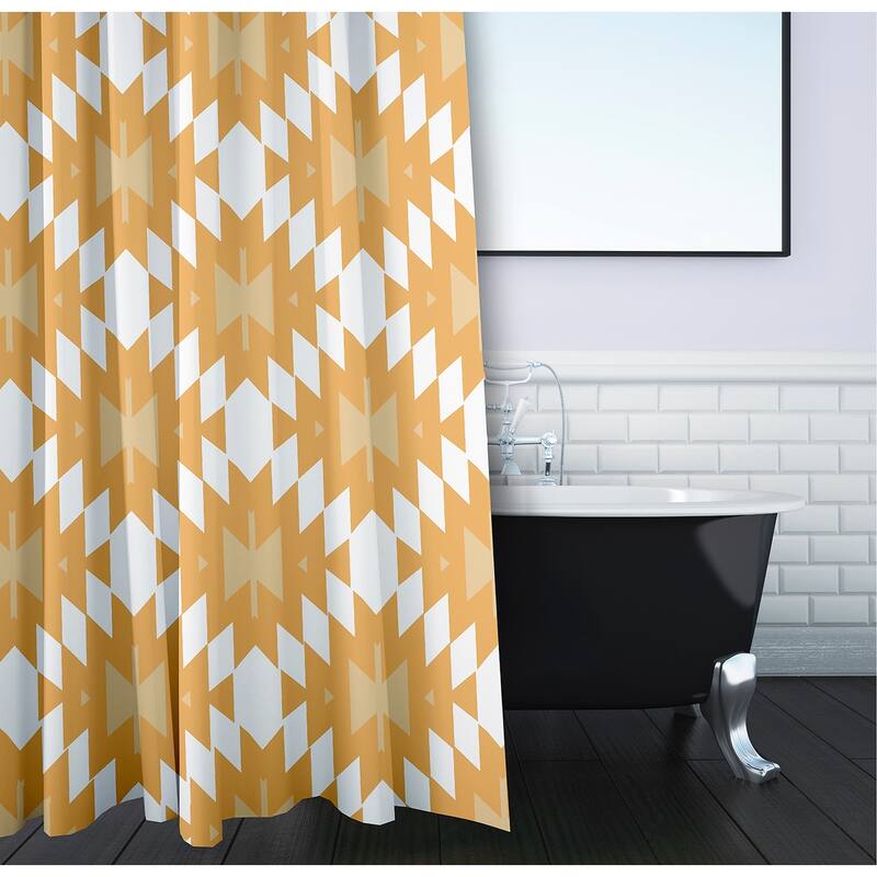 71 x 74-inch Jodhpur Kilim Geometric Print Shower Curtain
