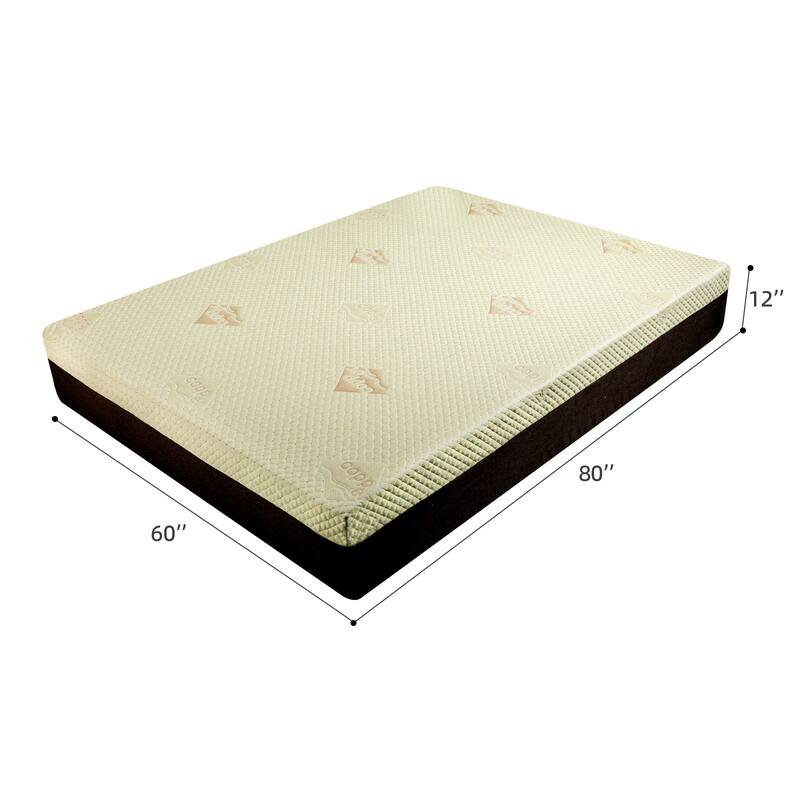 GDFStudio Leander 12-Inch Queen Mattress with Copper Infused Cooling Gel Foam and 7-Zone Pressure Relief