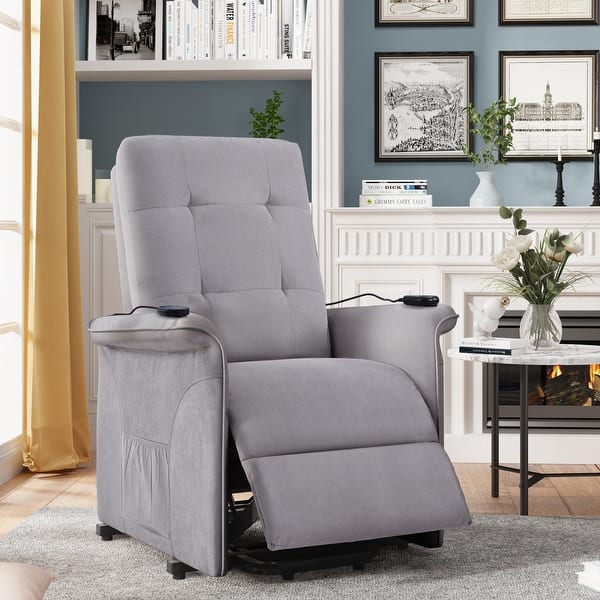 TIRAMISUBEST Elderly with Adjustable Massage Function Recliner Chair - Light Grey