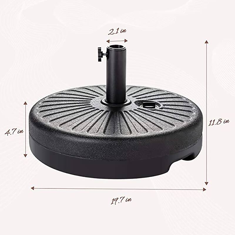 22L Outdoor Umbrella Base with Groove Handle – Fillable with Water or Sand for Stable Support